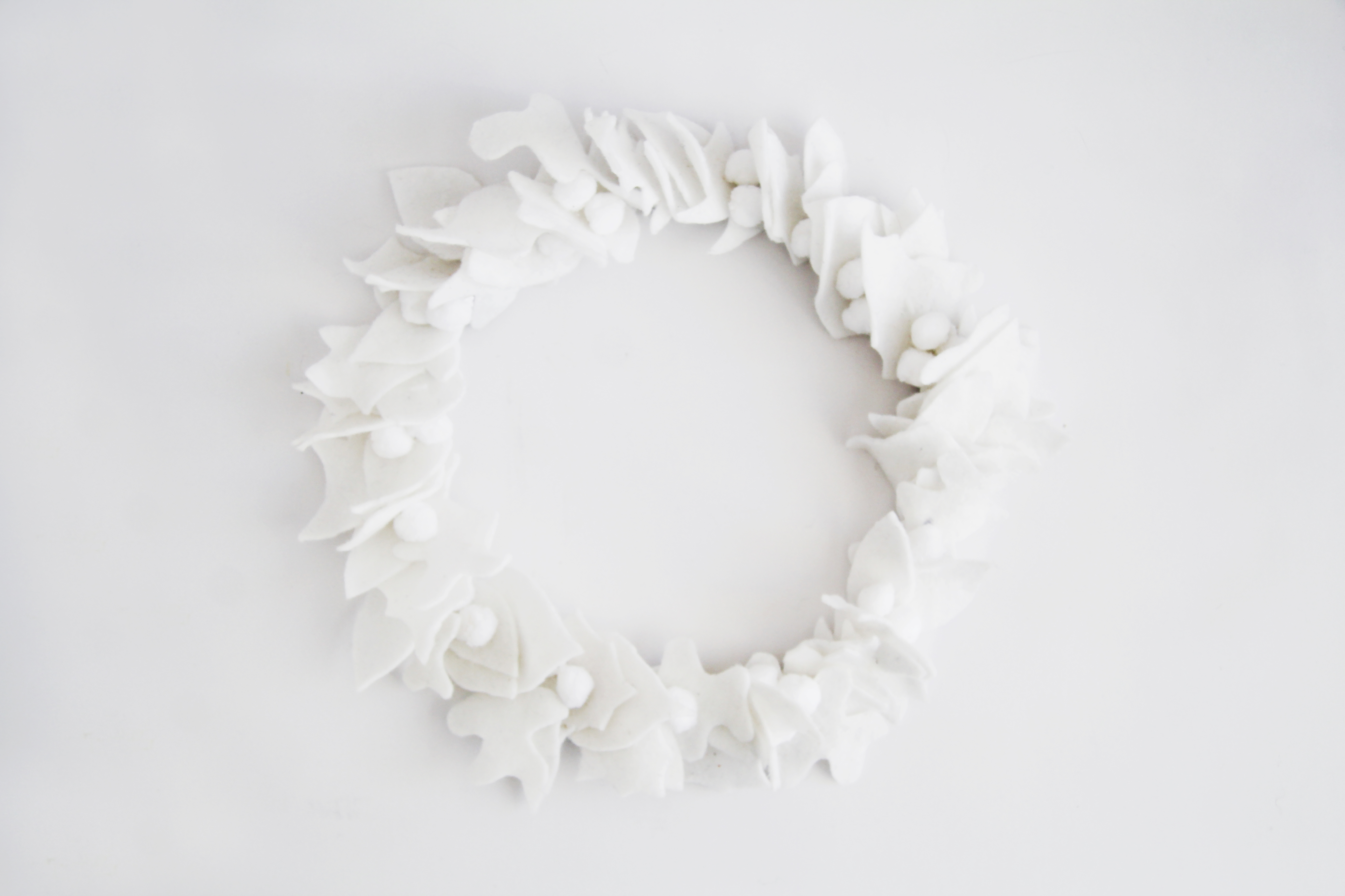 Fall For DIY White Felt Wreath with pom poms