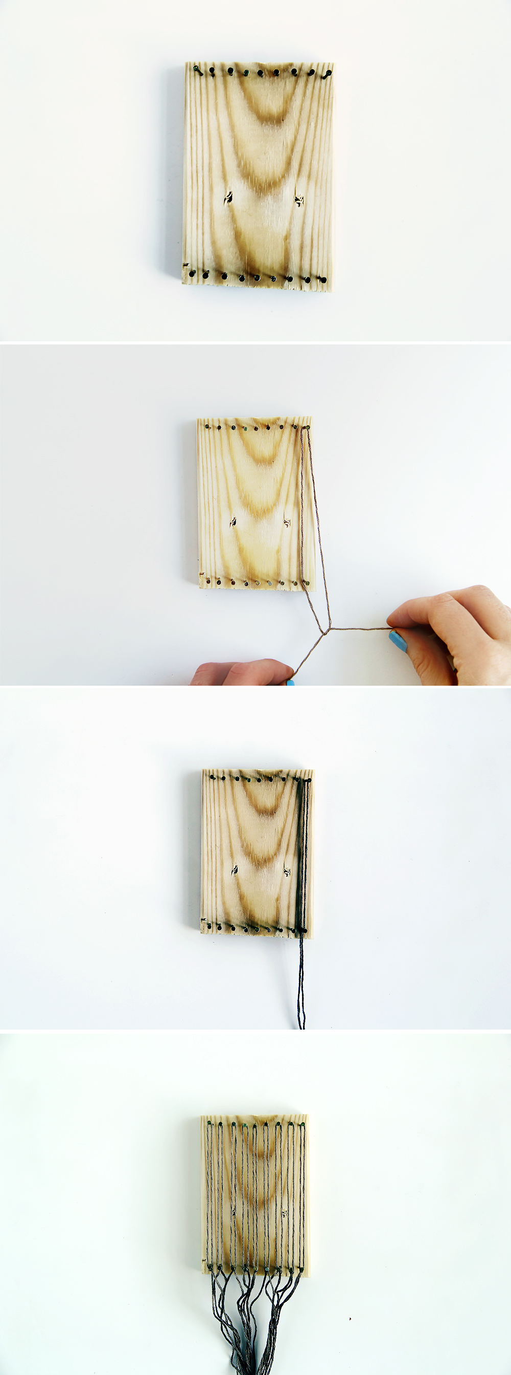 Mini cardboard loom weaving, DIY, miniature loom wall hanging, #shorts 