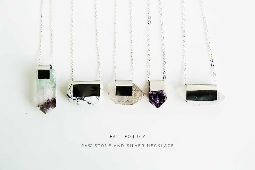 Fall For DIY Raw Stone and Silver necklace