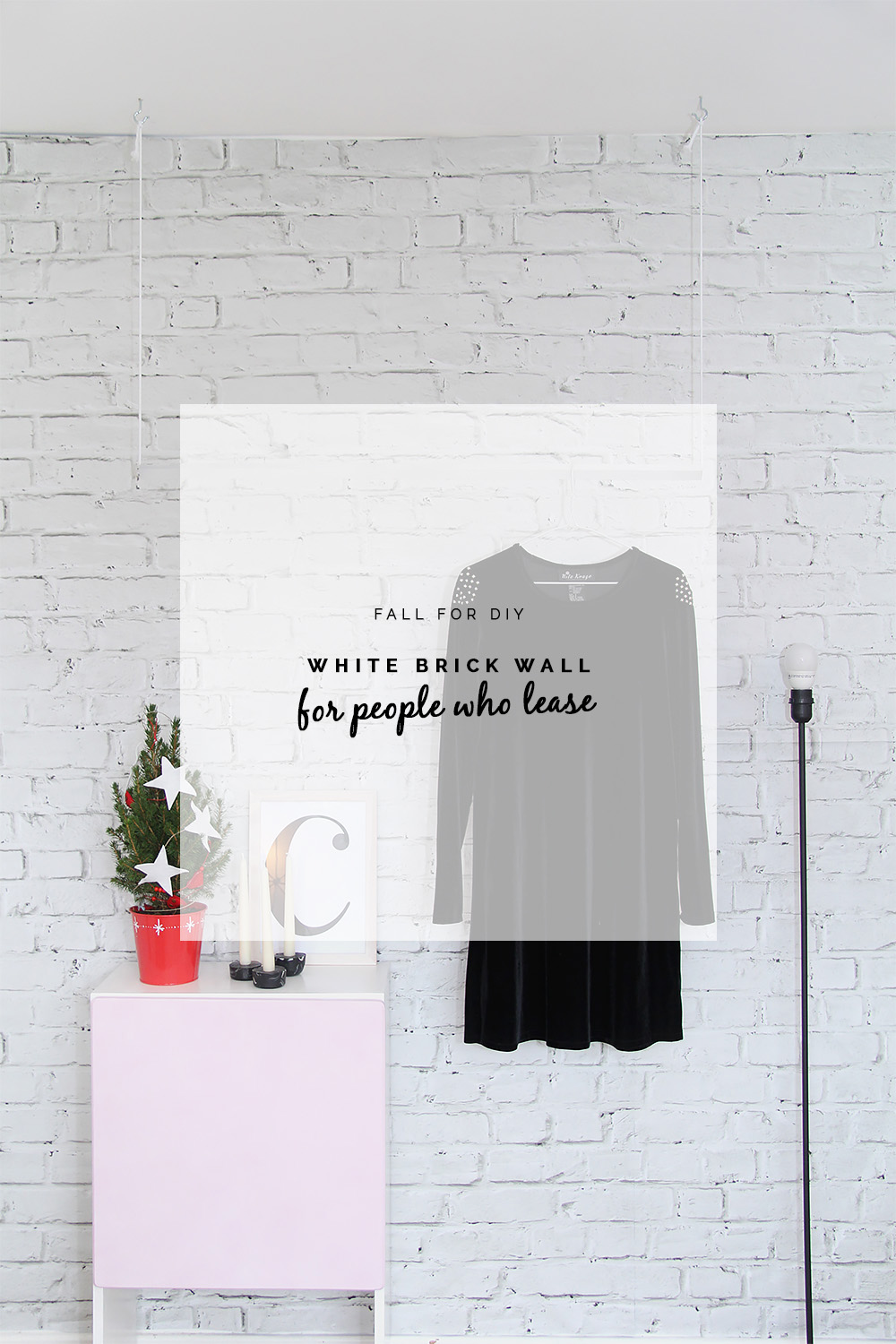 Diy White Brick Wall For Renters Fall For Diy