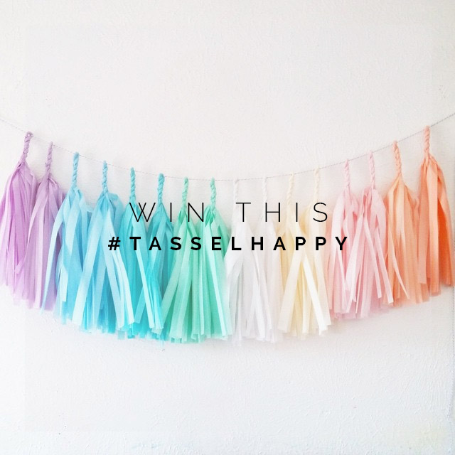 Win this tassel garland by sharing your #tasselhappy photos on Instagram