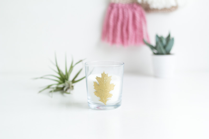 Embossed Autumn Leaf Candle | Fall For DIY