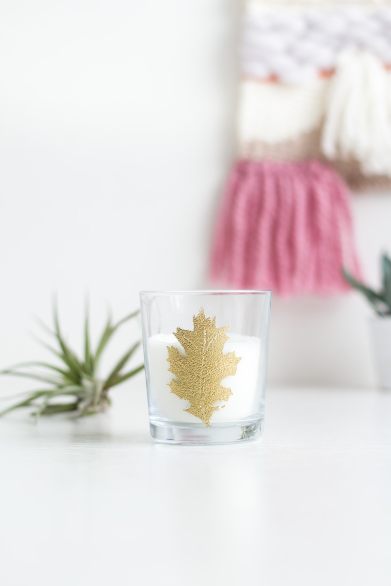 Embossed Autumn Leaf Candle | Fall For DIY