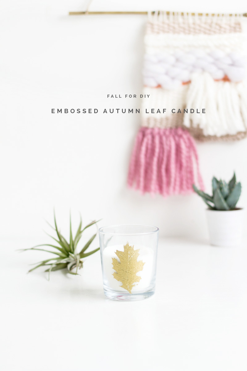 Embossed Autumn Leaf Candle tutorial | Fall For DIY