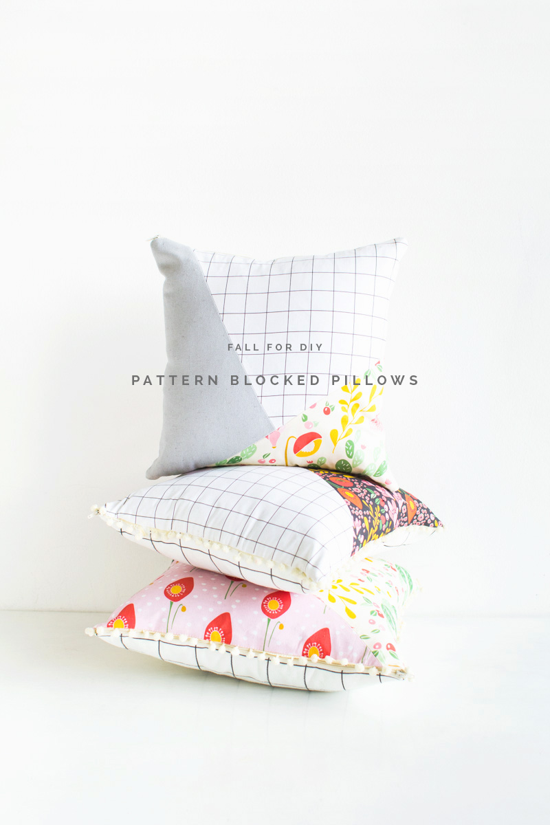 Pattern Blocked Pillow tutorial | Fall For DIY