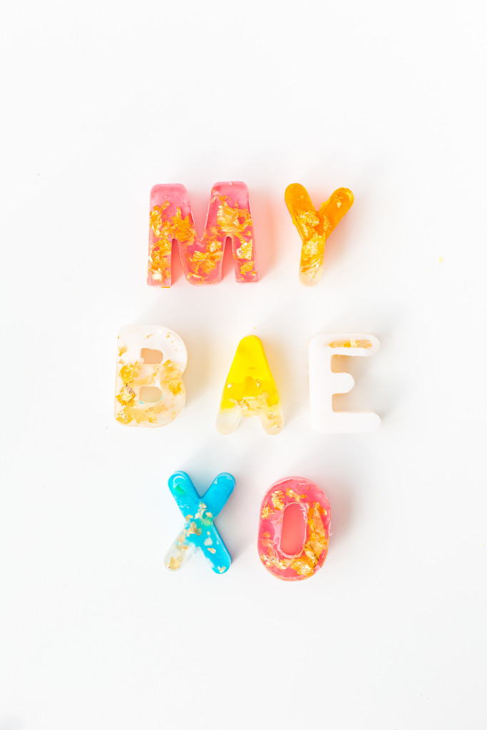 DIY Gold Leaf Colour Pop Letter Soaps | @fallfordiy