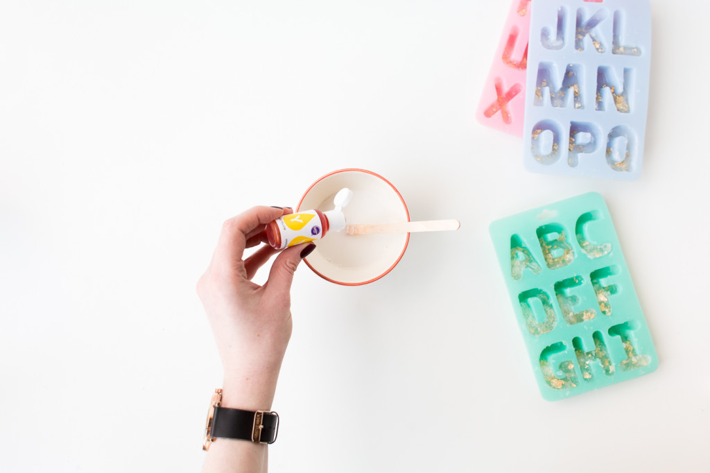 DIY Gold leaf Colour Pop Letter Soaps | @fallfordiy-3