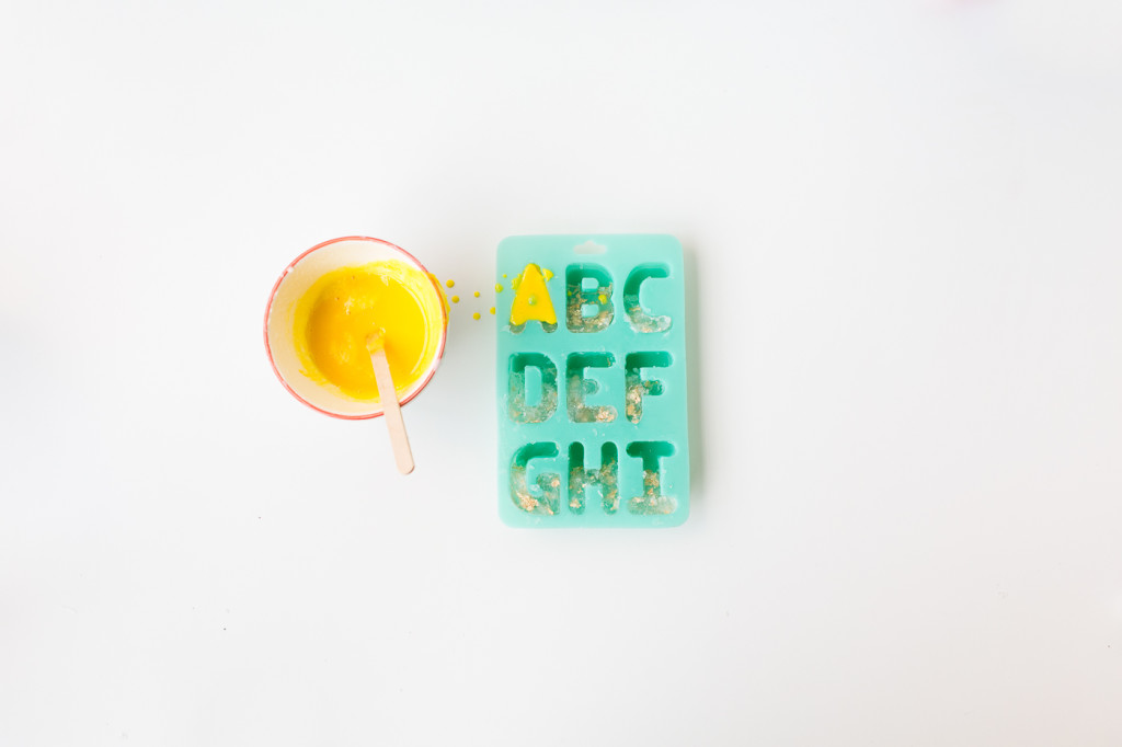 DIY Gold leaf Colour Pop Letter Soaps | @fallfordiy-4