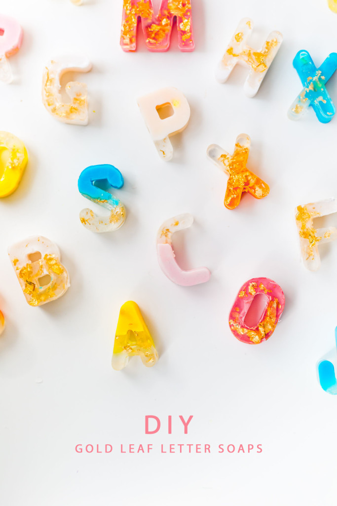 DIY Gold leaf Colour Pop Letter Soaps tutorial | @fallfordiy