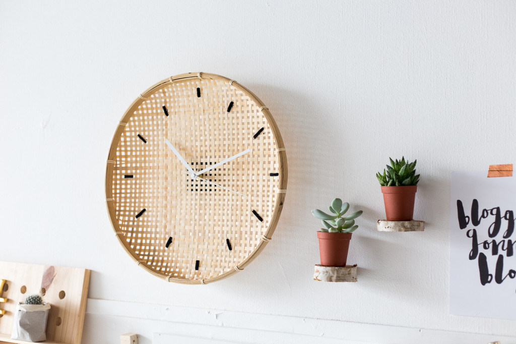 Make a DIY Embroidered Basket Clock-15