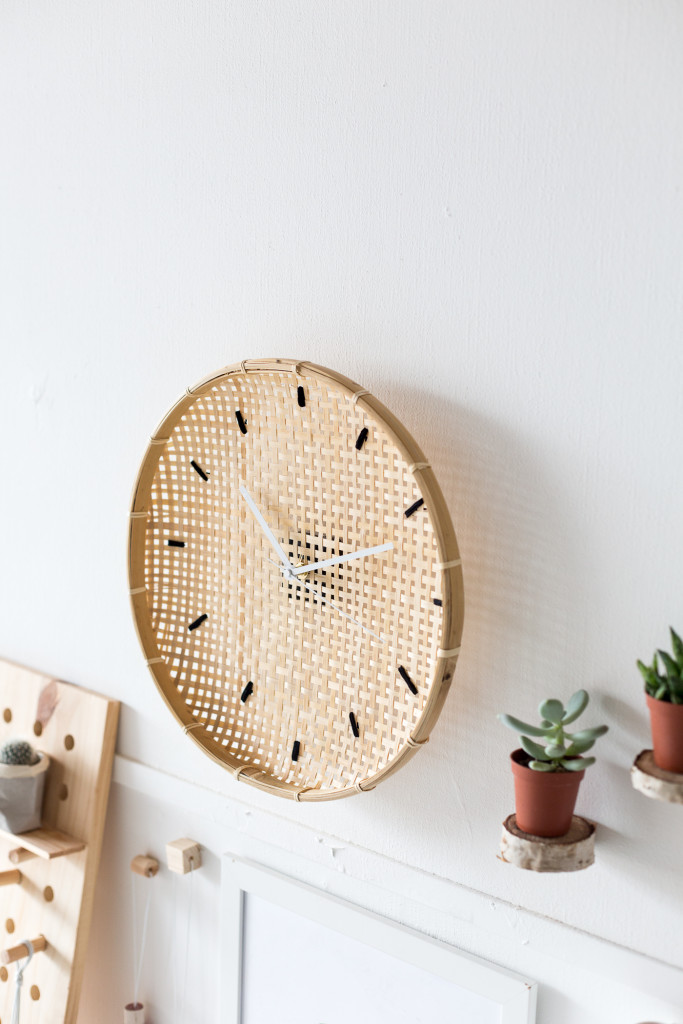 Make a DIY Embroidered Basket Clock