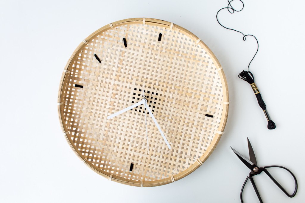 Make a DIY Embroidered Basket Clock-8