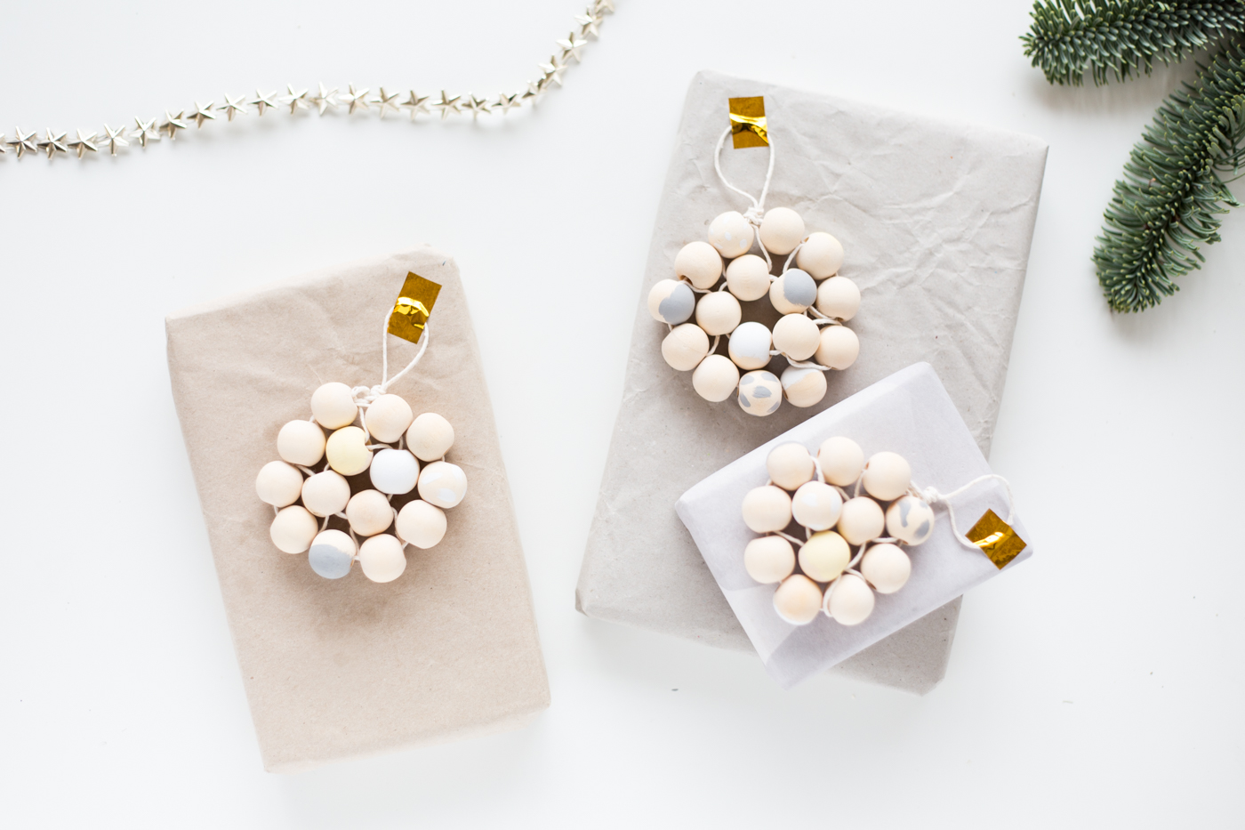 12 Shades of Christmas Day Four, DIY Beaded Gift Toppers