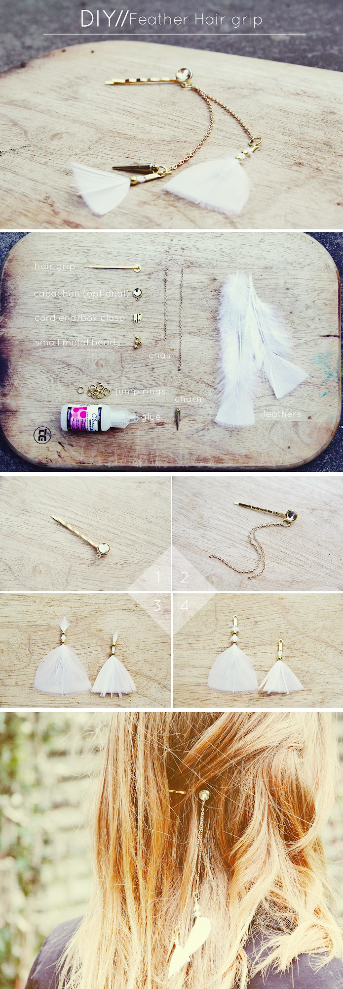 Feather Hair Pin DIY