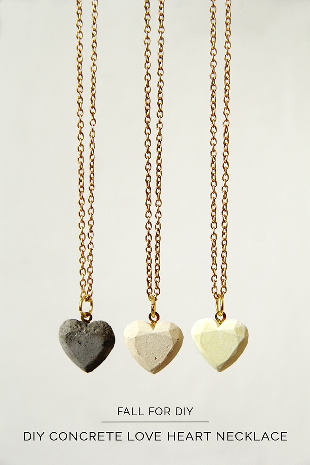 DIY Concrete Love Hearts Necklace | Fall For DIY