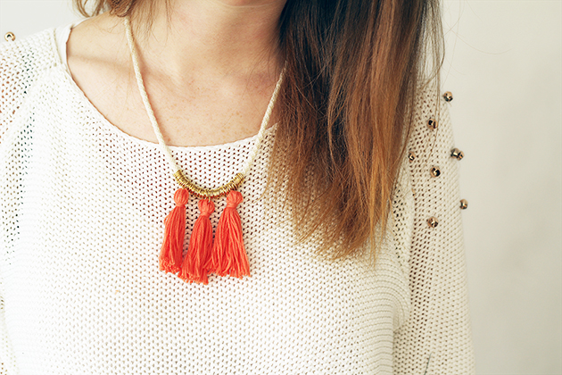 Diy fabric tassel on sale necklace