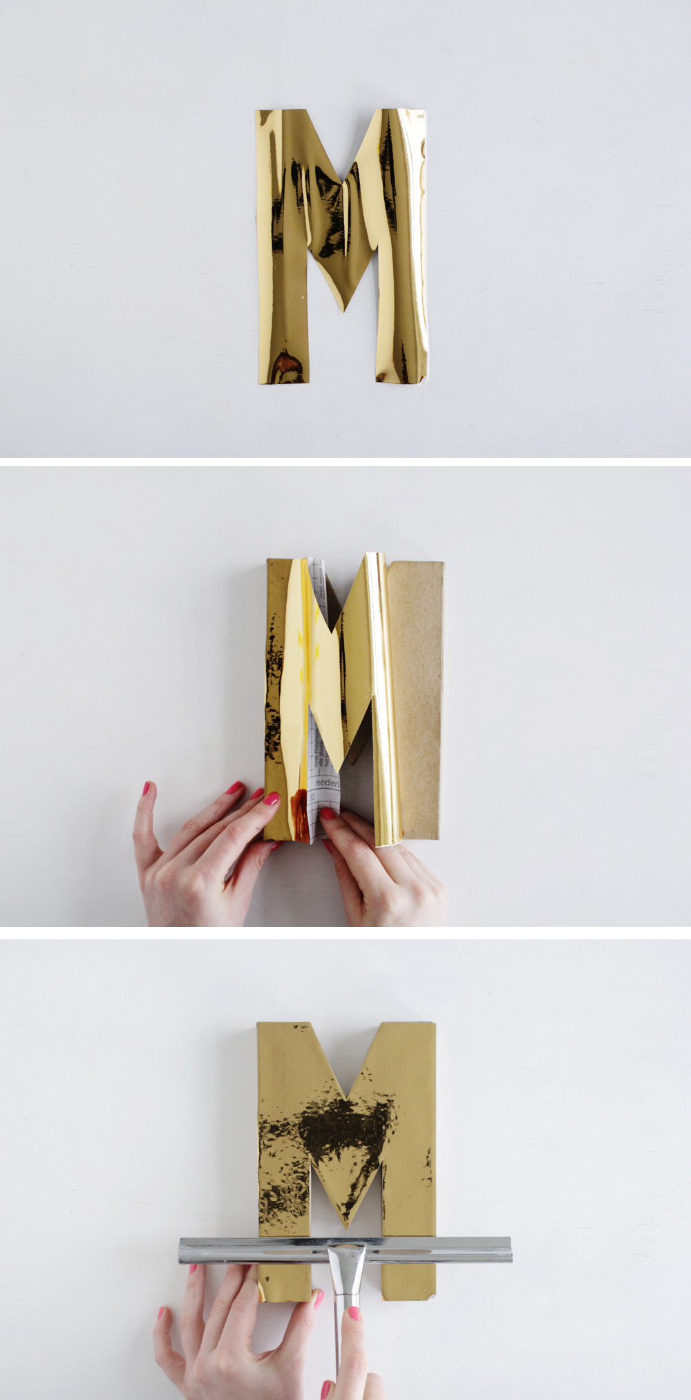 DIY Gold Magnetic Letters