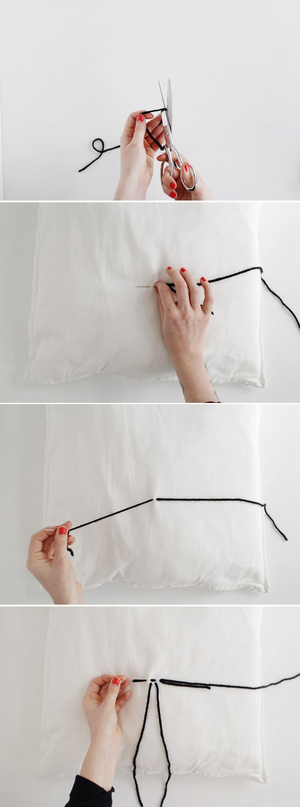 Fall For DIY Stitched Tassel Cushion tutorial