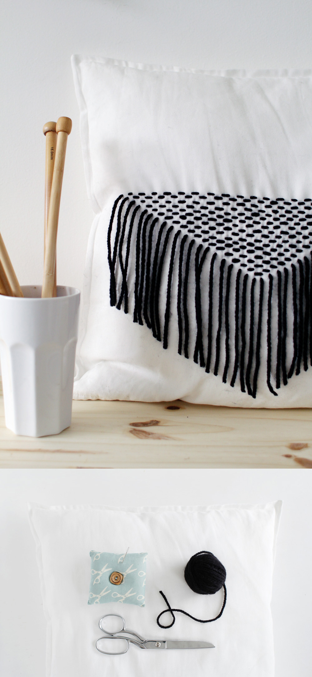 Fall For DIY Stitched Tassel Cushion