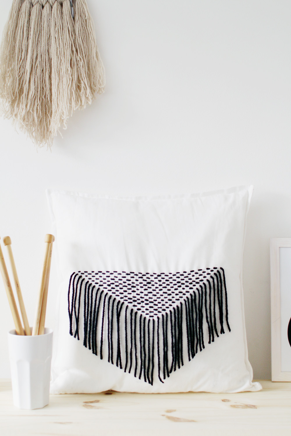 Fall For DIY Stitched Tassel Pillow Tutorial