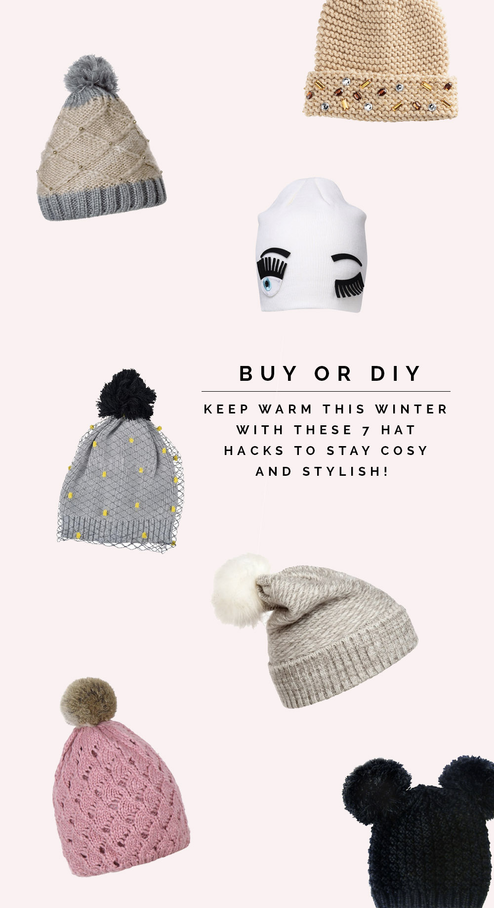 Buy or DIY 7 Stylish winter hat hacks