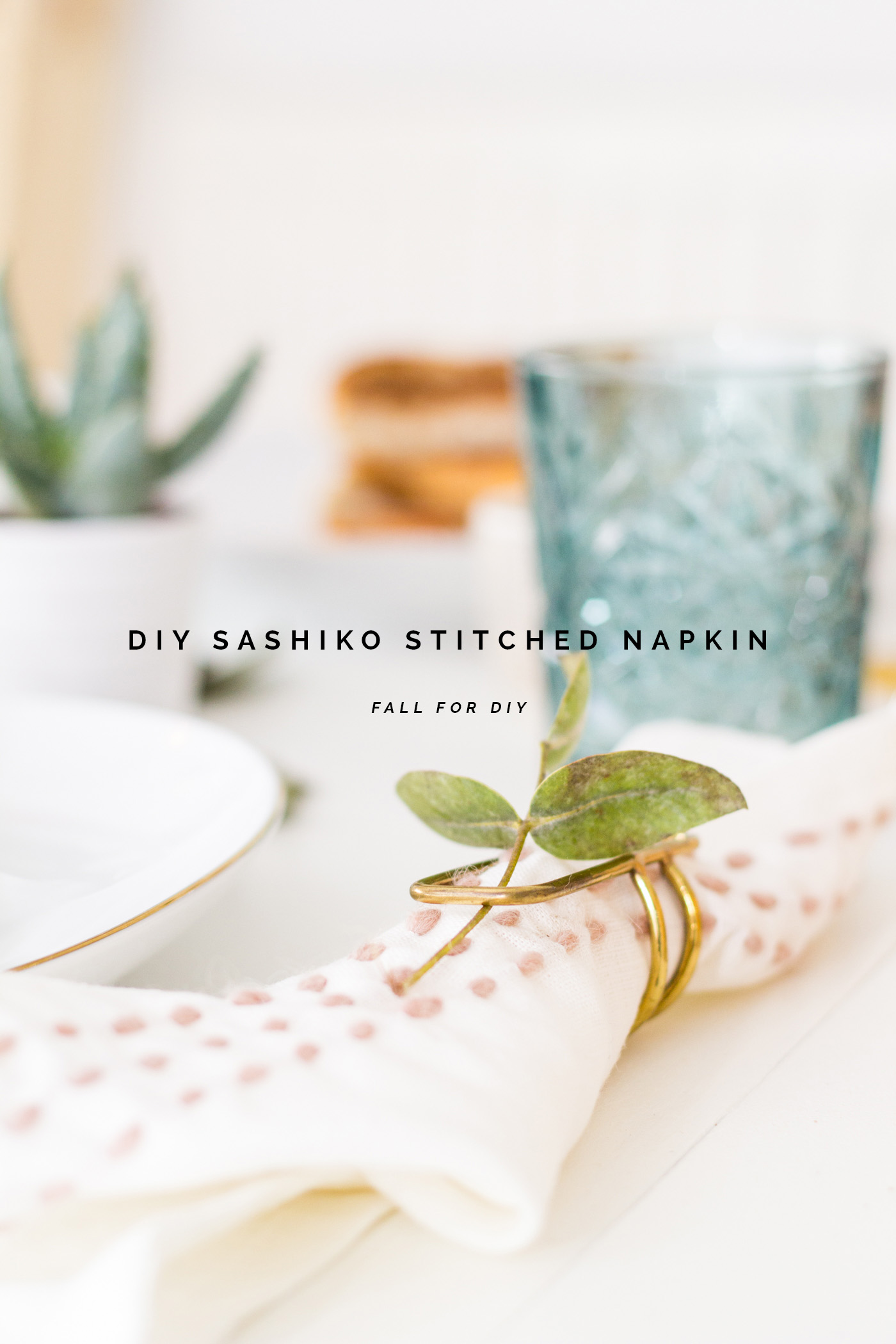 DIY Sashiko Stitched Napkin tutorial | @fallfordiy