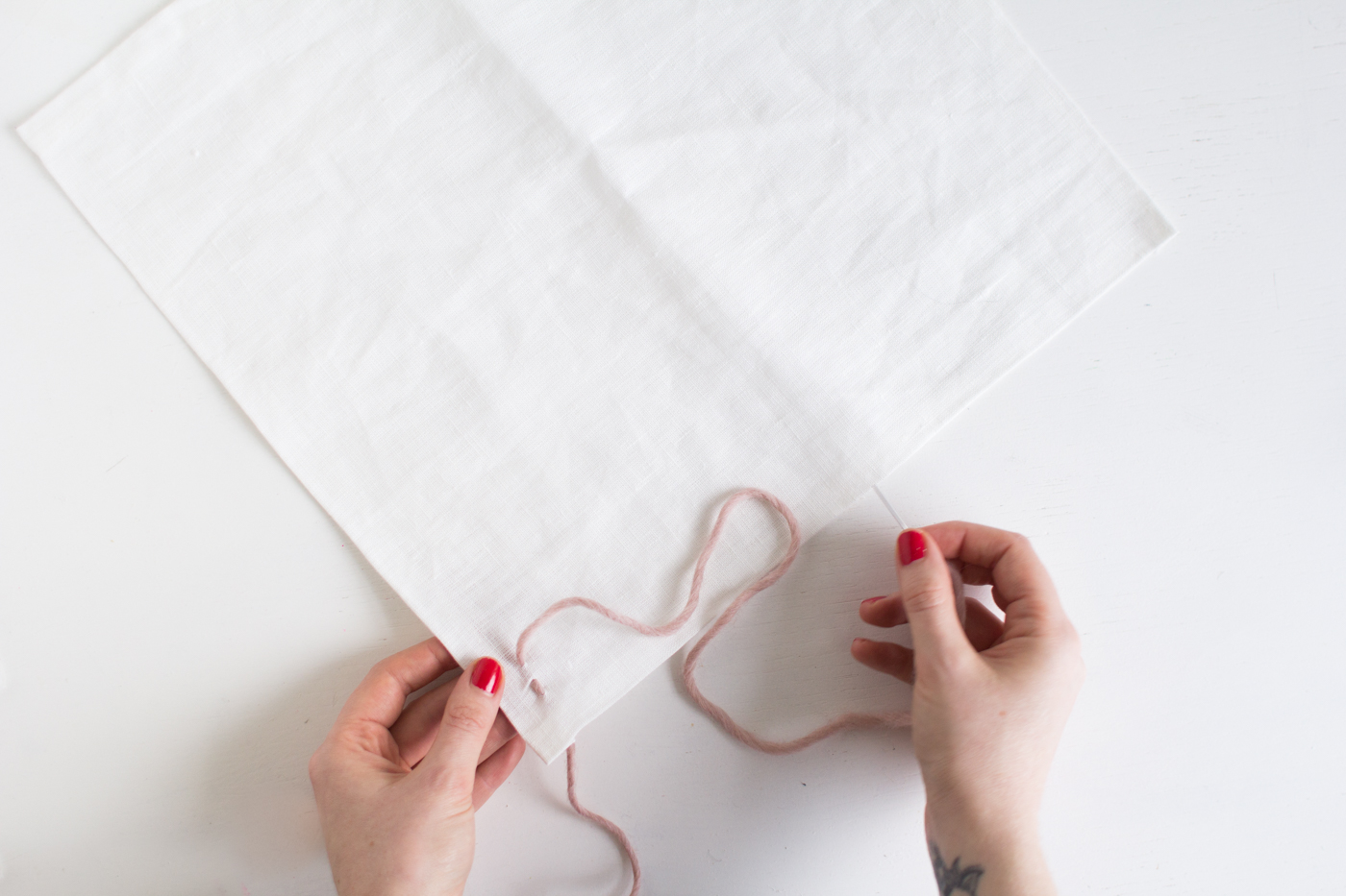 Sashiko Stitched Napkins | @fallfordiy