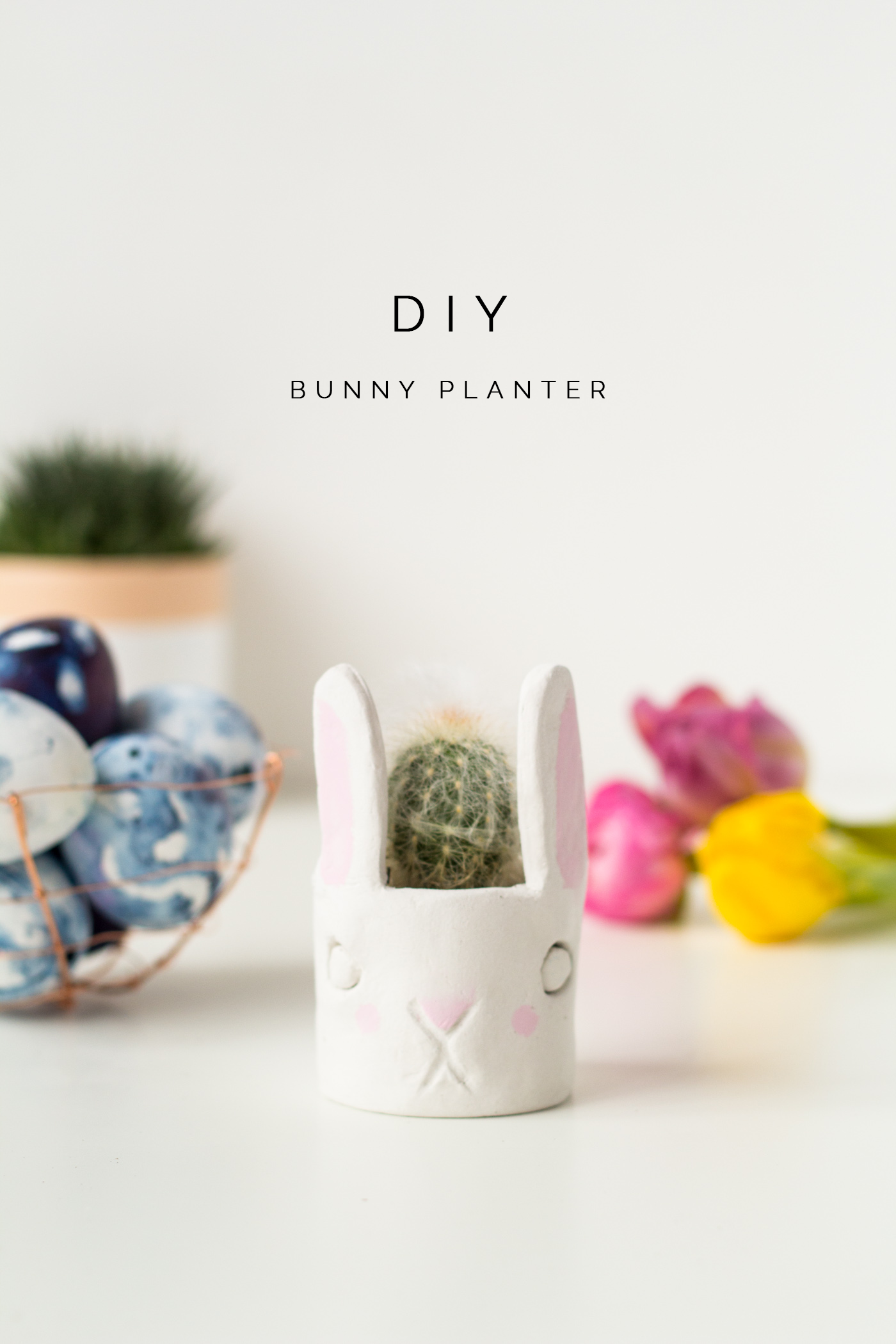 DIY Mini Cacti Bunny Planter tutorial | @fallfordiy