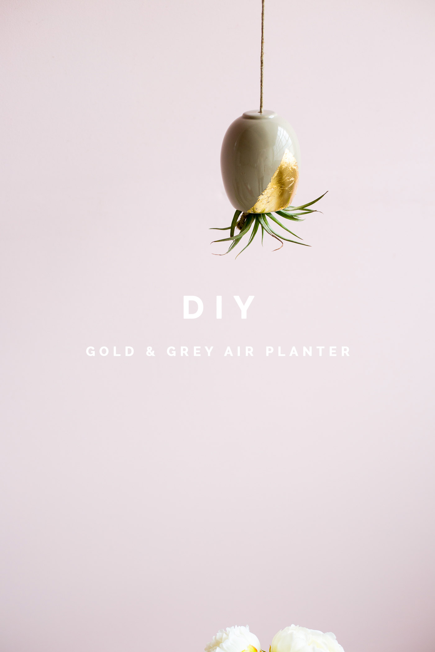 DIY Gold & Grey Hanging Air Planter Tutorial | Fall For DIY