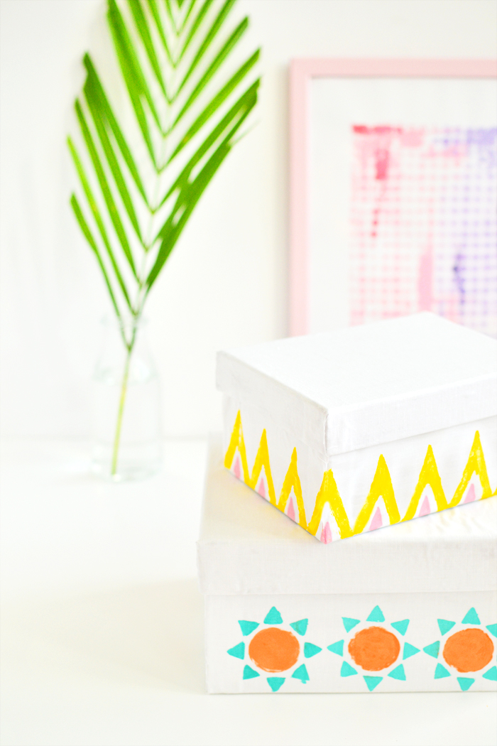DIY Modern Print Fabric Storage Boxes 2