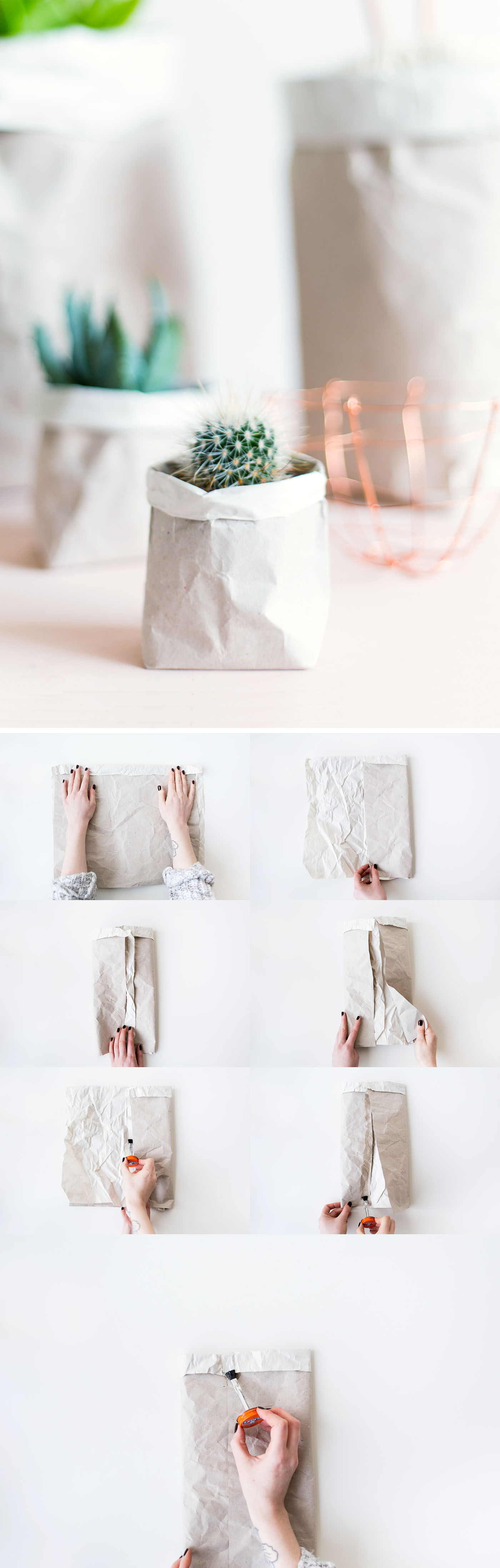 DIY Packing Paper Sack Planters | @fallfordiy