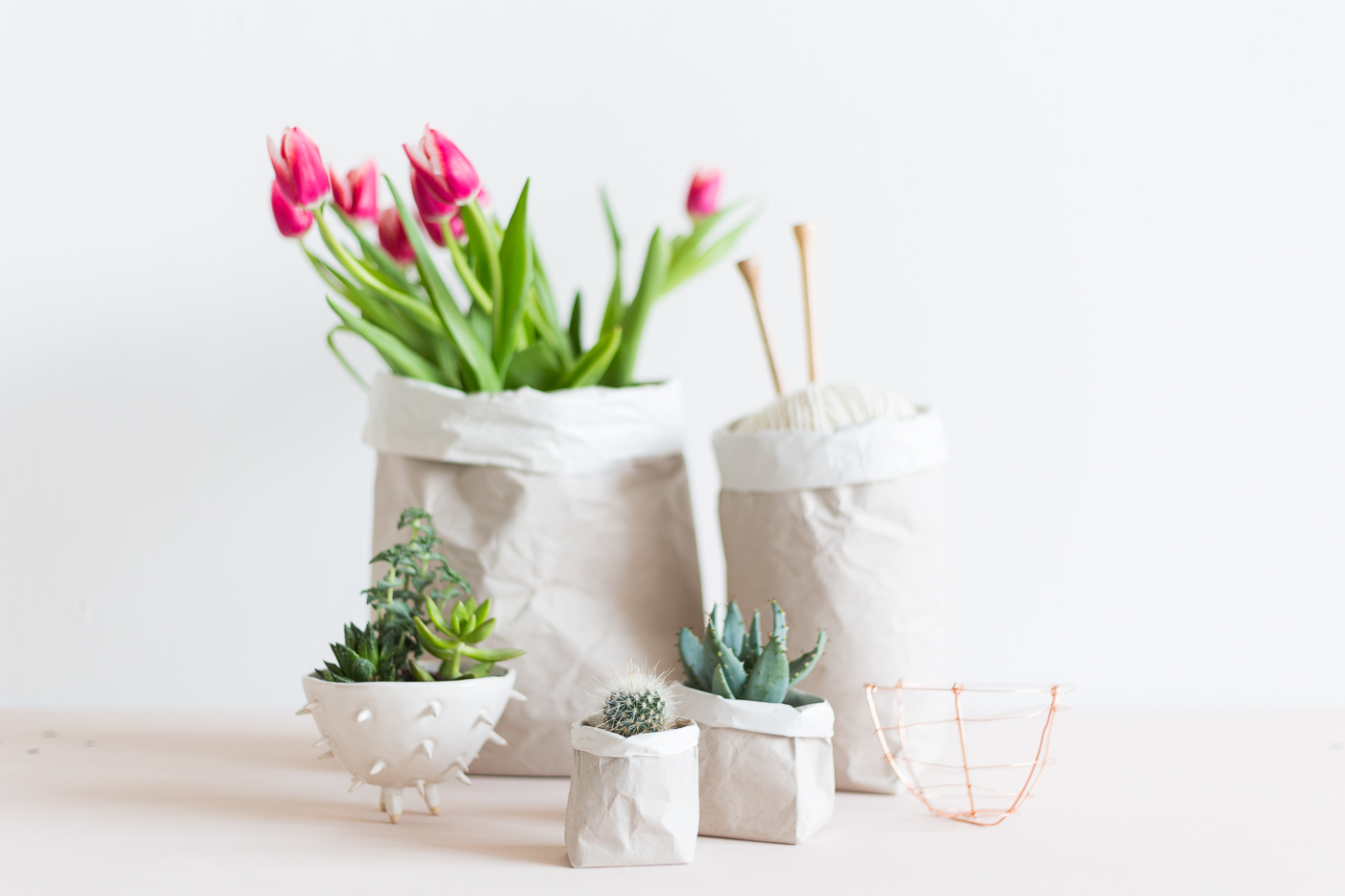 DIY Packing Paper Sack Planters | @fallfordiy