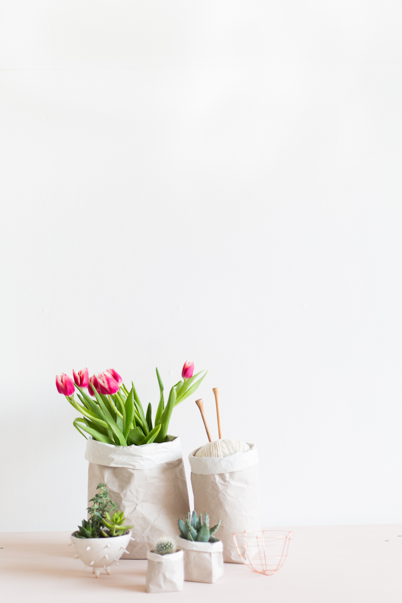 DIY Packing Paper Sack Planters | @fallfordiy