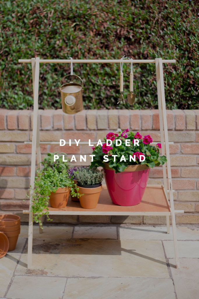DIY Ladder Plant Shelf tutorial for a Small Garden or Balcony | @fallfordiy