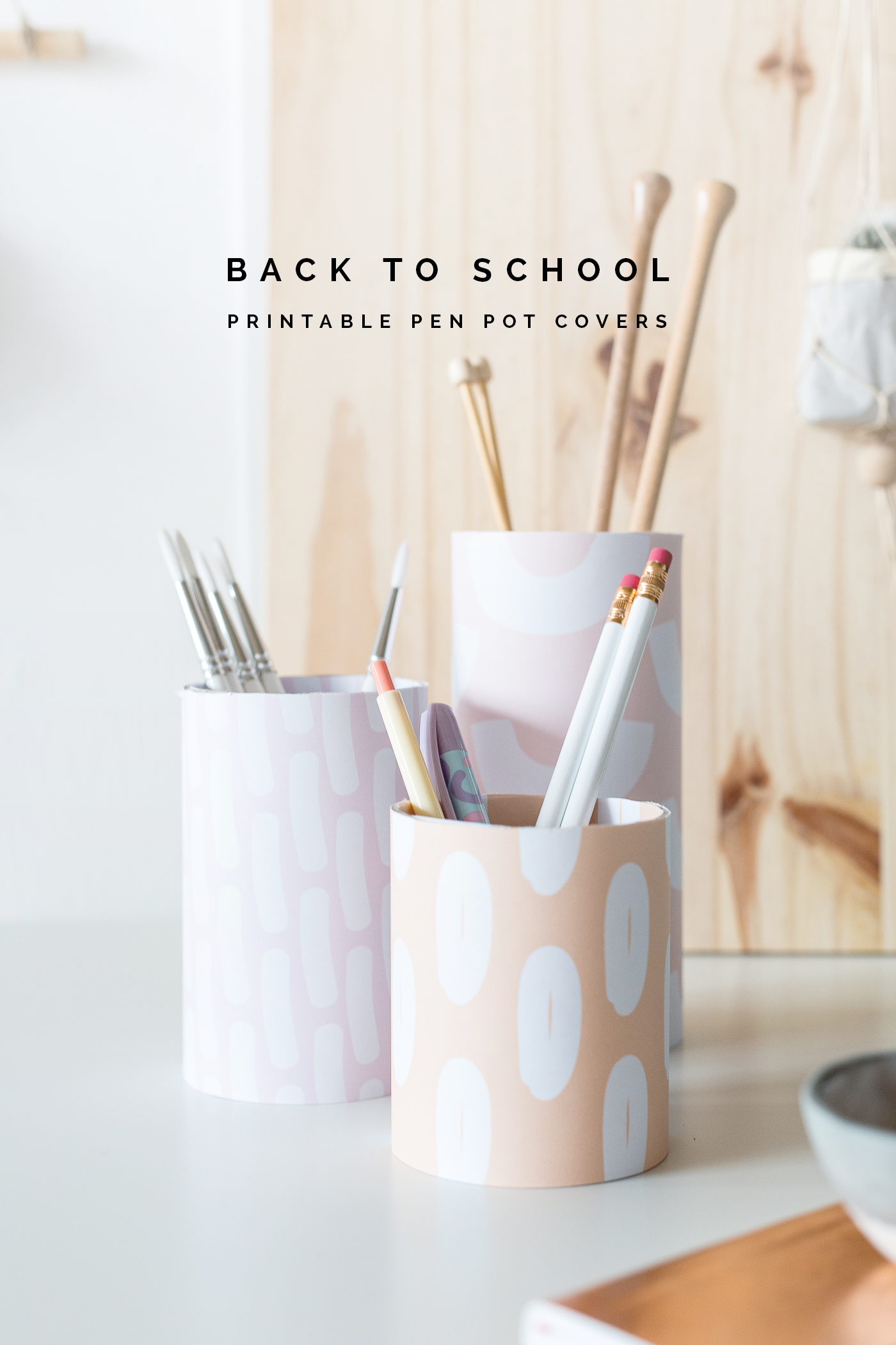 Back to School Printable Pen Pot Covers | @fallfordiy