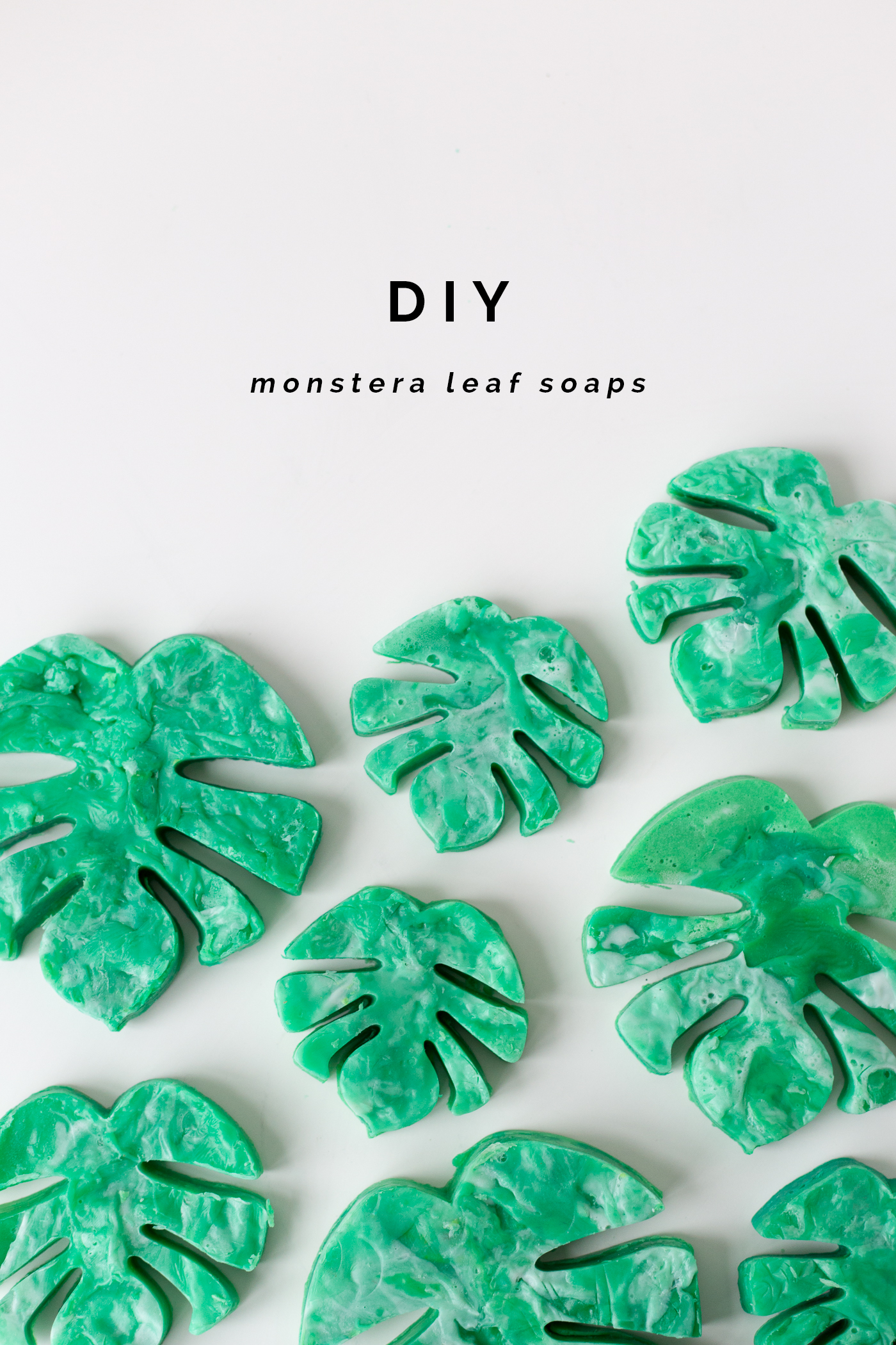 DIY Monstera Swiss Cheese Leaf Soaps