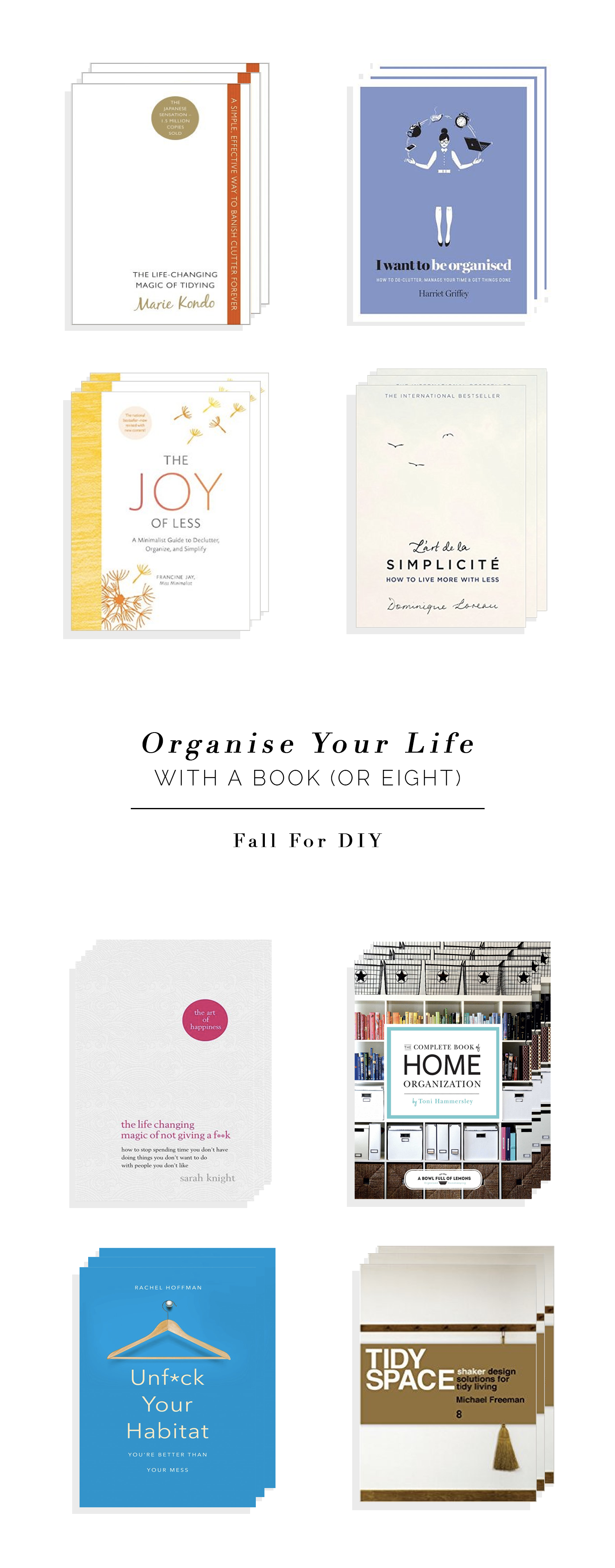 Eight Books to Help you to Organise Your Life