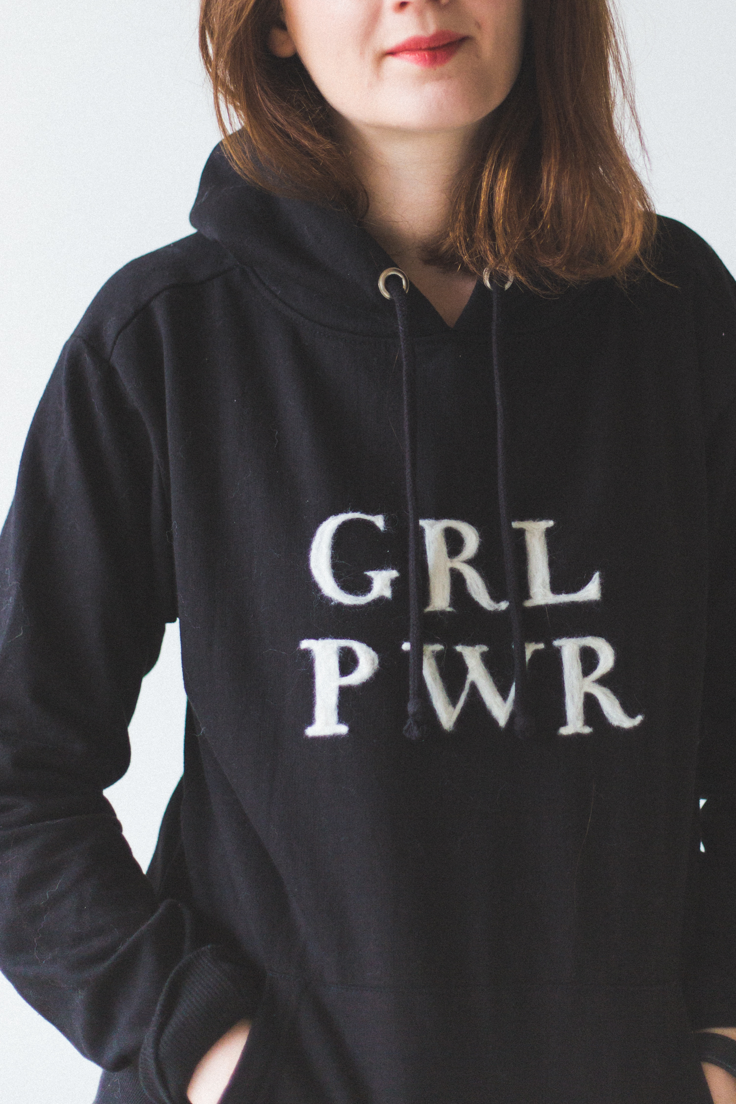 DIY Needle Felted GRL PWR Hoodie | @fallfordiy