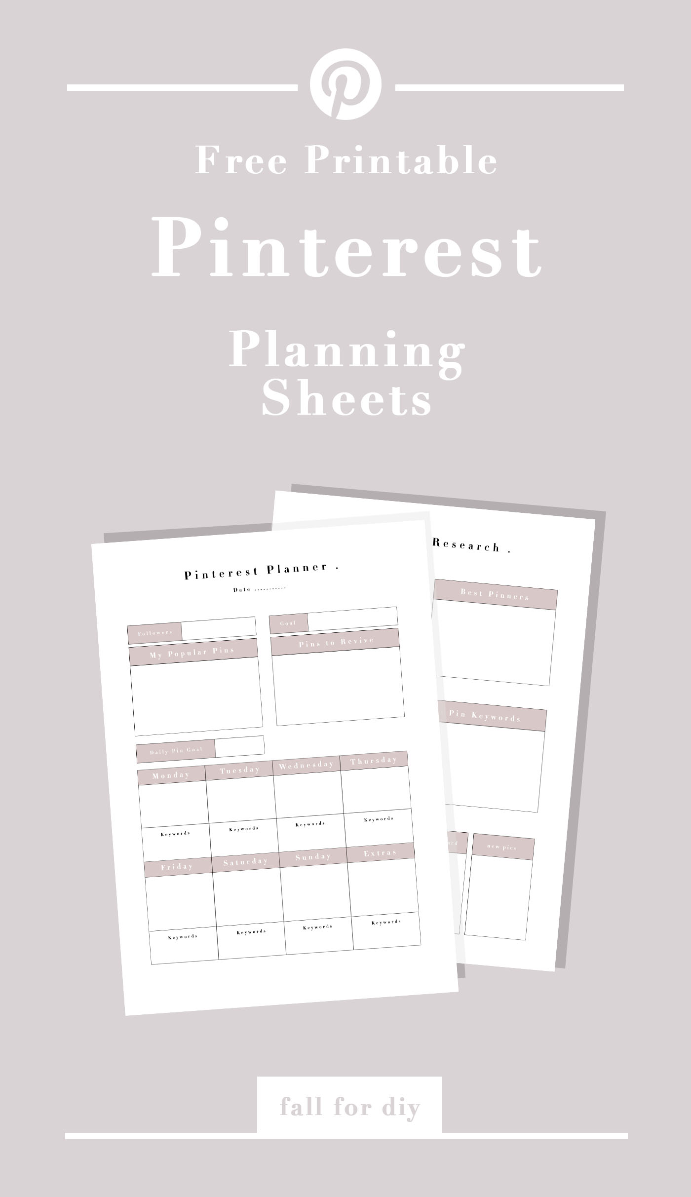 Get these Free Printable Social Media Pinterest Planners and start strategising your pins for maximum exposure. Pin like a boss!