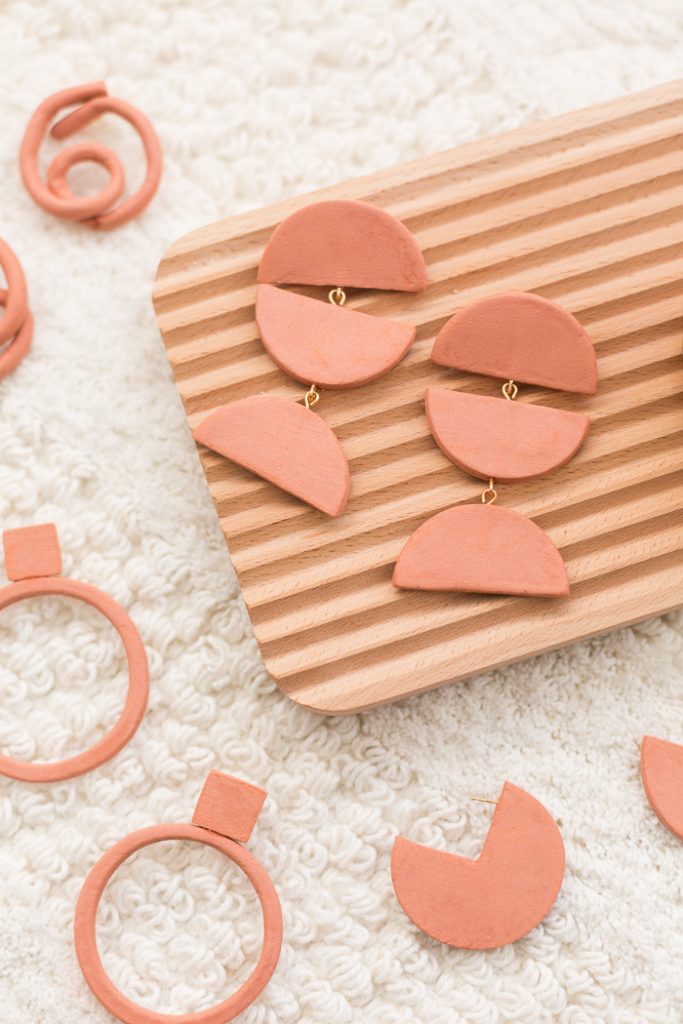 DIY Terracotta Air Dry Clay Earrings - Four Ways