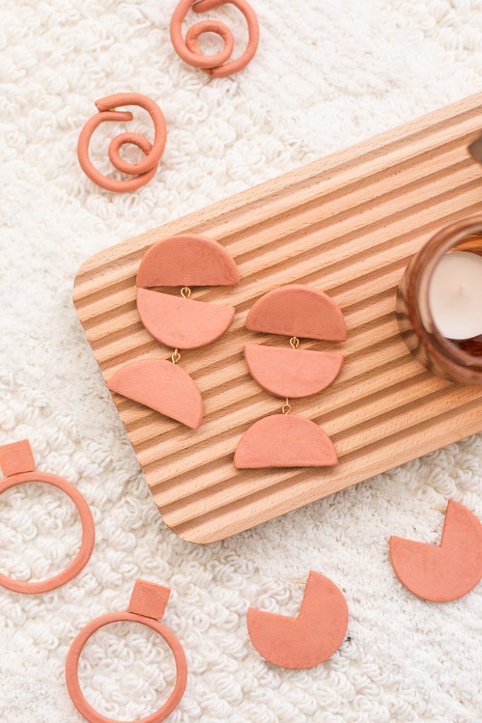 DIY Terracotta Air Dry Clay Earrings - Four Ways