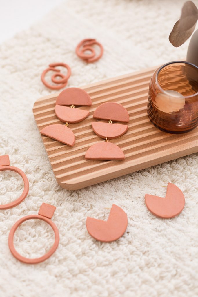 DIY Terracotta Air Dry Clay Earrings - Four Ways