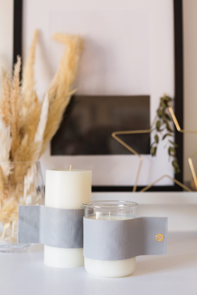 DIY Minimal Faux Leather Candle Wrap