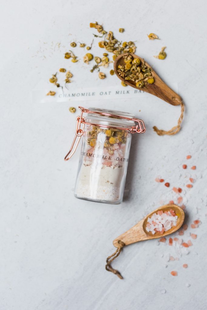 DIY Chamomile Oat Milk Bath