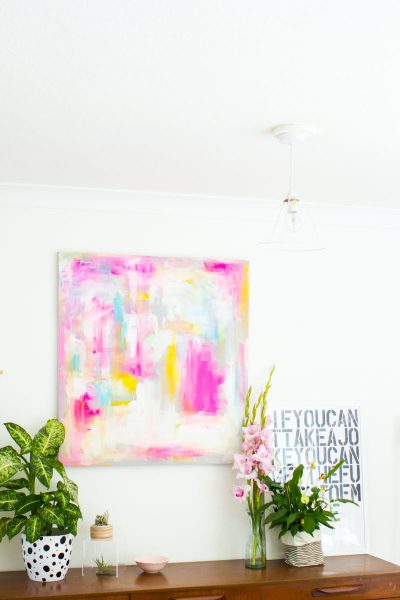 DIY Abstract Artwork - Furniture Hacks | Fall For DIY