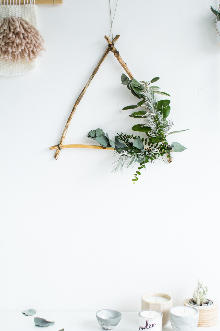 DIY Foraged Triangle Christmas Wreath | Fall For DIY