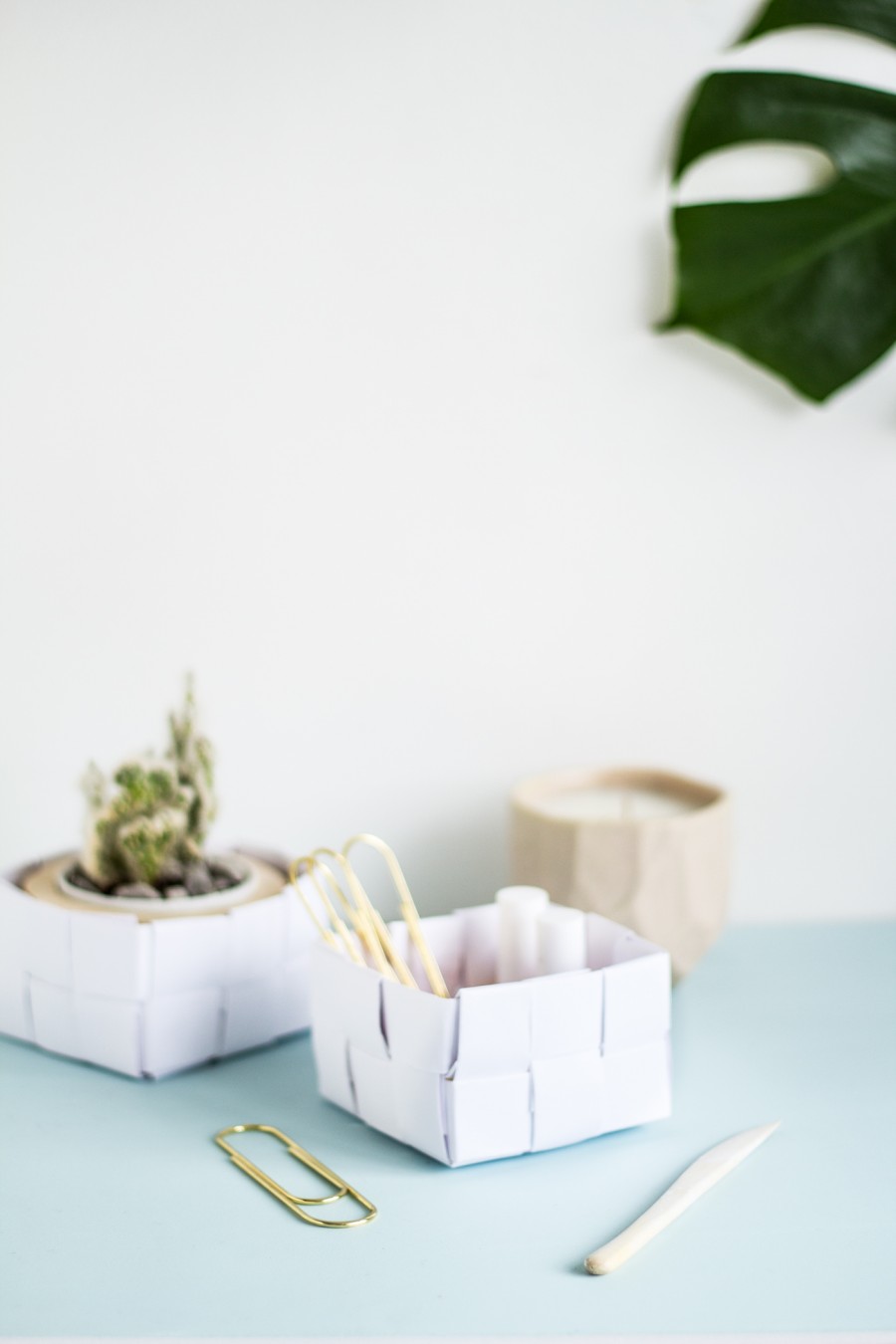 DIY Paper Basket Desk Storage | Fall For DIY