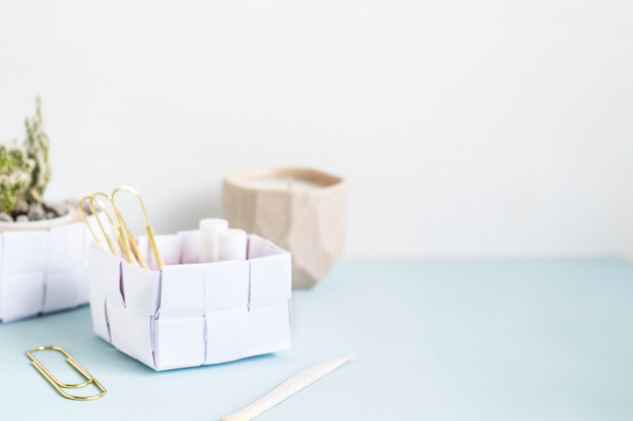 Diy Paper Basket Desk Storage 