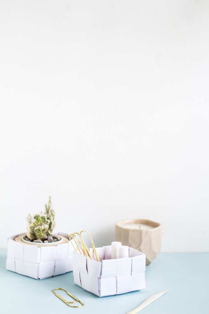 DIY Paper Basket Desk Storage | Fall For DIY