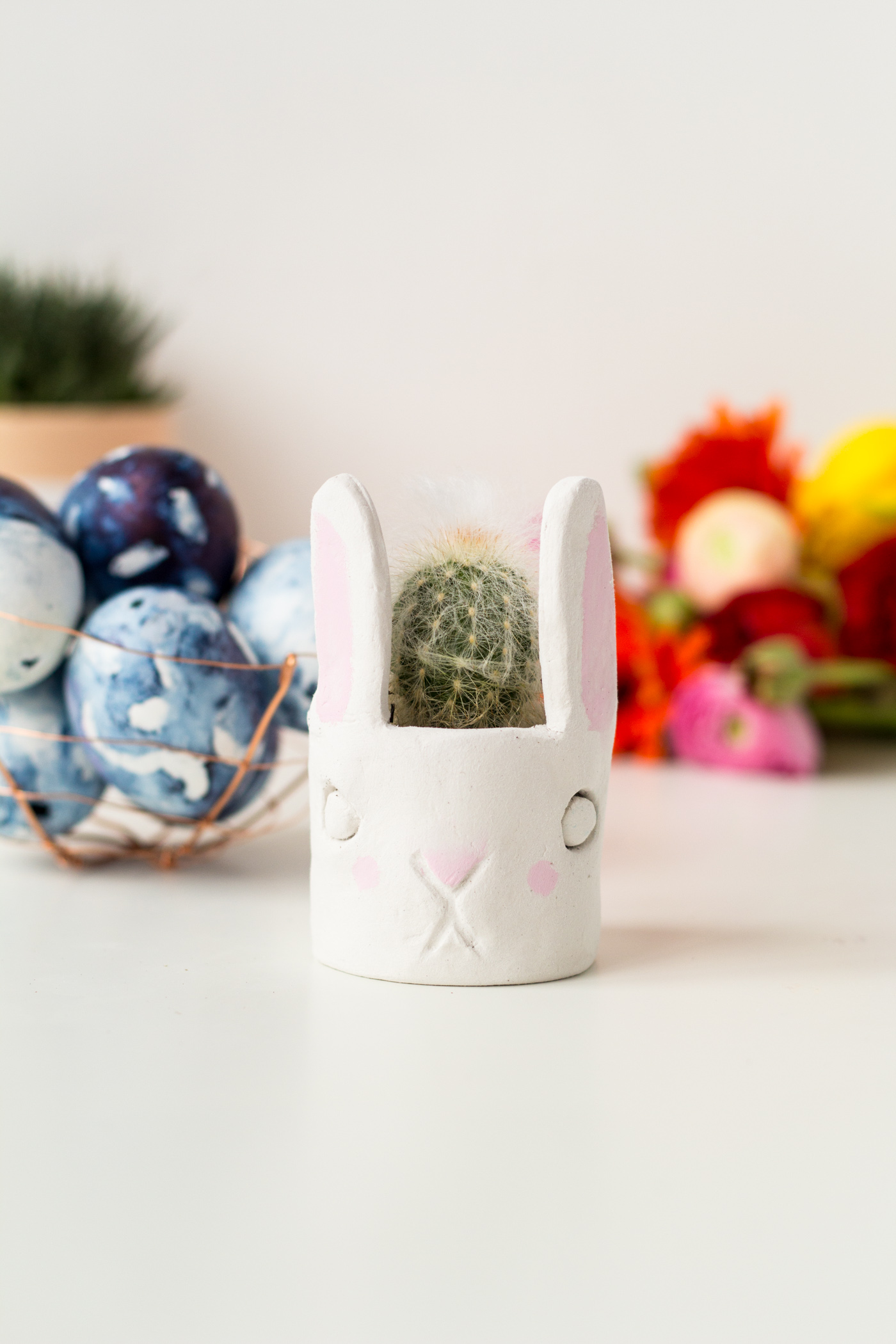 DIY Easter Bunny Cactus Planter
